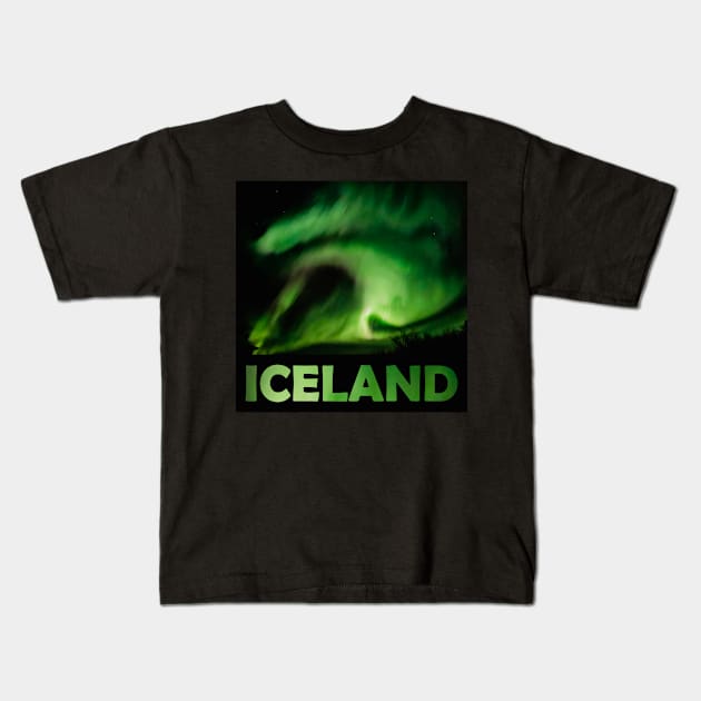 Aurora Borealis, Iceland Kids T-Shirt by Kate-P-